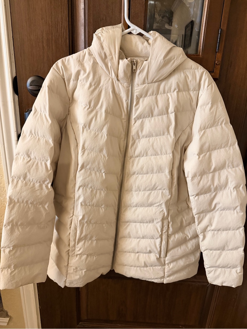 32 Degrees Cream Hooded Quilted Lightweight Puffer Jacket